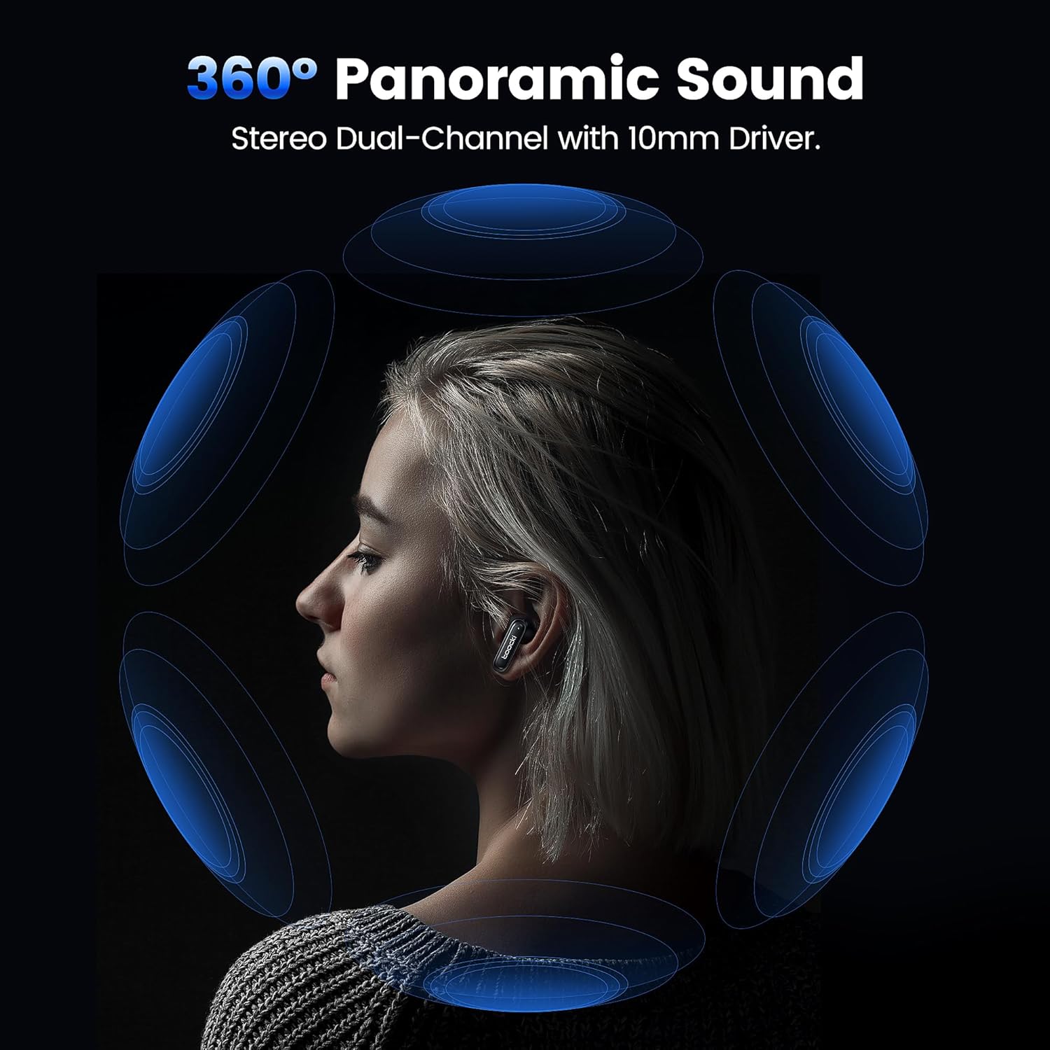 360 degree panoramic sound with 10mm driver