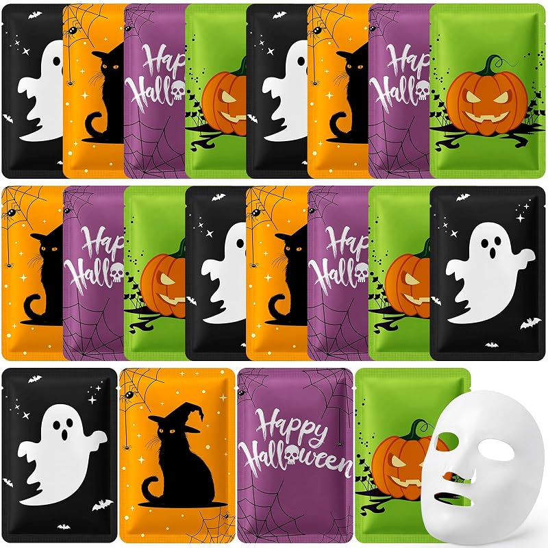Máscaras faciais Batiyeer com tema de Halloween, pacote com 20