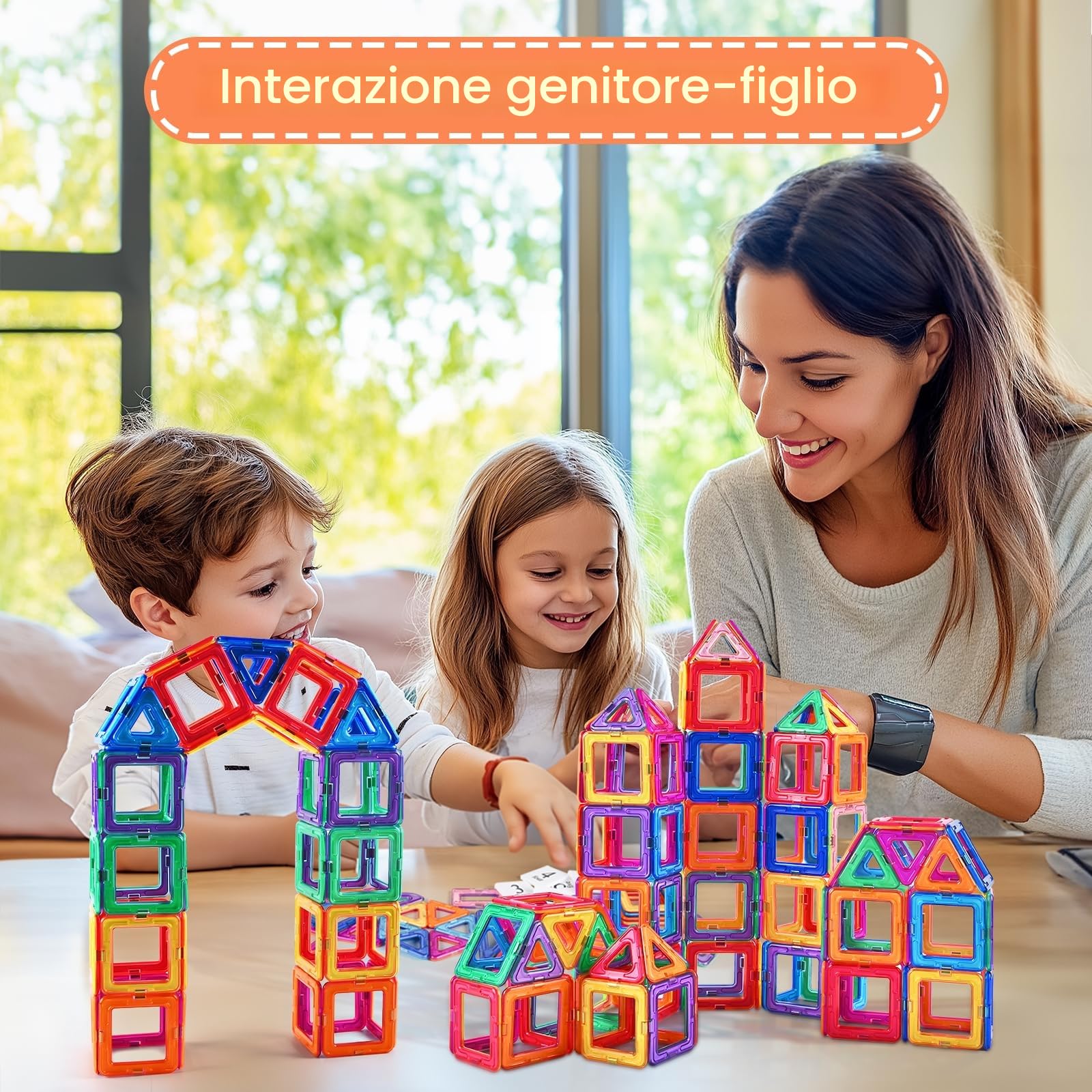 Costruzioni Magnetiche Bambini 82 Pezzi Blocchi Magnetici per Bambini 3D Blocco Magnetico Costruzioni Giocattolo Magnetiche Educativi Calamite Montessori per 3 4 5 6 7 8 Anni
