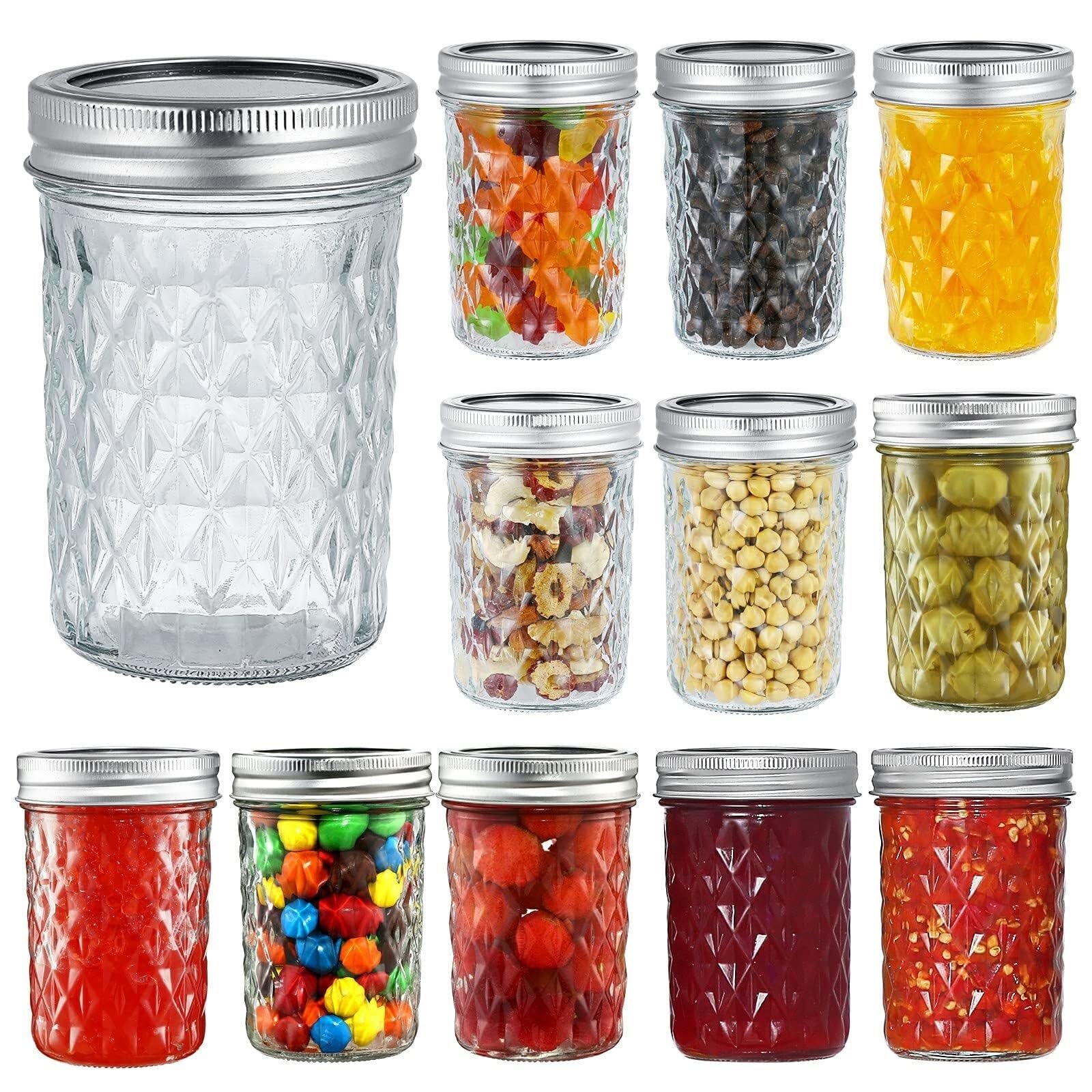 AMULONG Sweet Jars Apothecary 12 Pcs Glass Jars With Airtight Lids Canister For Fermentation Jars for Crafting