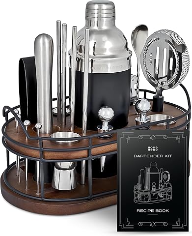 22-piece cocktail shaker and bar tool set