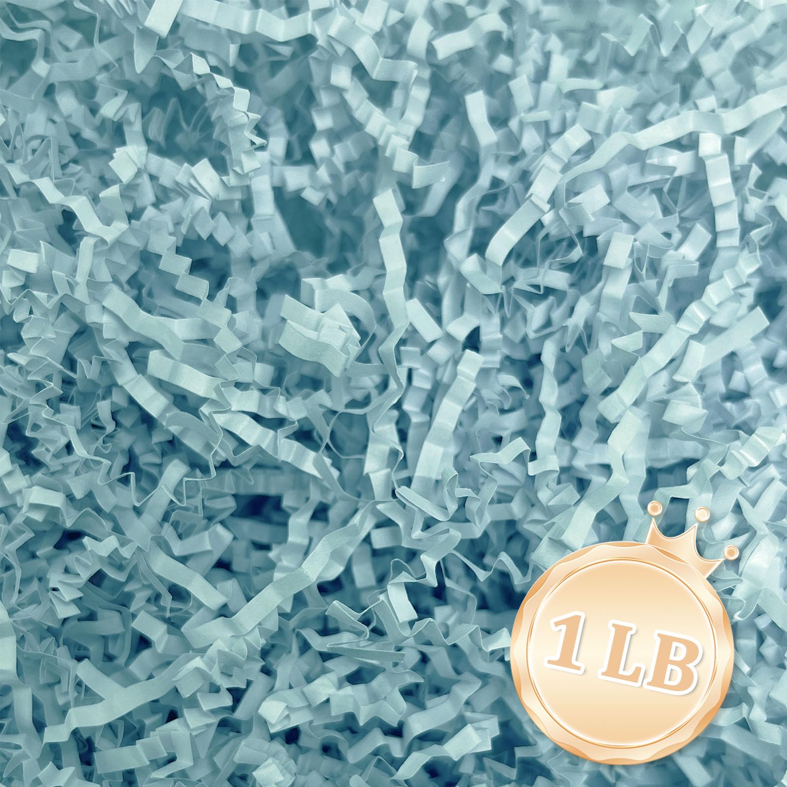 1 LB Fresh Blue Crinkle Cut Paper Shred Filler Great for Gift Wrapping, Fresh Blue Basket Fillers, Birthday, Gift Wrapping, Anniversary, Halloween