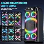 Haut-parleur Bluetooth, 160W Peak Powerful Loud Stereo Sound Deep Bass Wireless Boombox Portable Haut-parleurs de grande partie avec Subwoofer TWS L'appariement dynamique LED Lumière pour des événements de camping en plein air