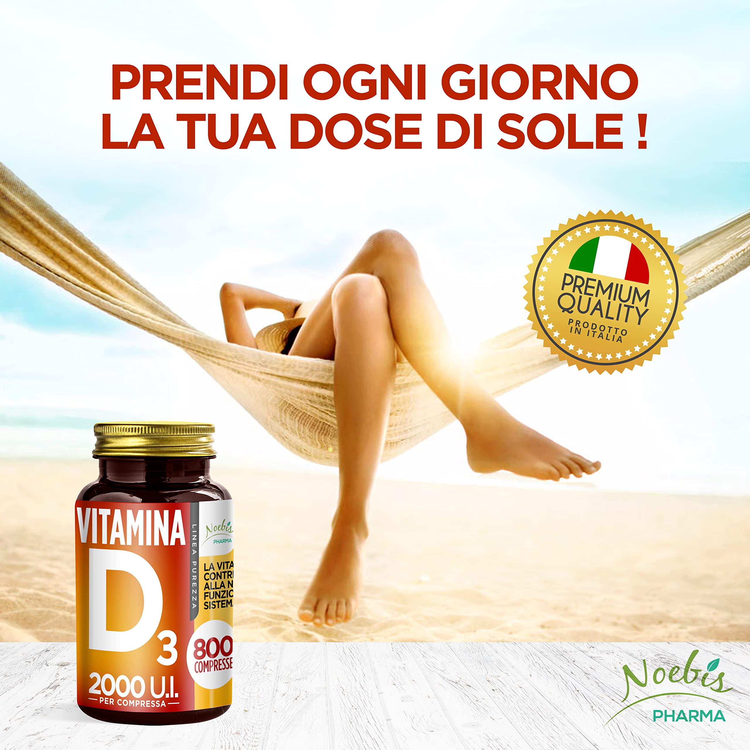 Vitamina D3 2000 UI - 3200 Compresse - 50 mcg di Vit D per 1 Compressa - Integratore Vitamin D3 ad Alto Dosaggio - Colecalciferolo Vitamina D per Ossa, Denti, Muscoli e Difese Immunitarie