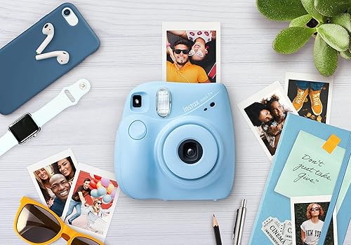 Miniatura 5 de Cámara Fujifilm Instax Mini 7+, fácil de operar, portátil, práctica con espejo para selfies, cámara Polaroid, perfecta para principiantes