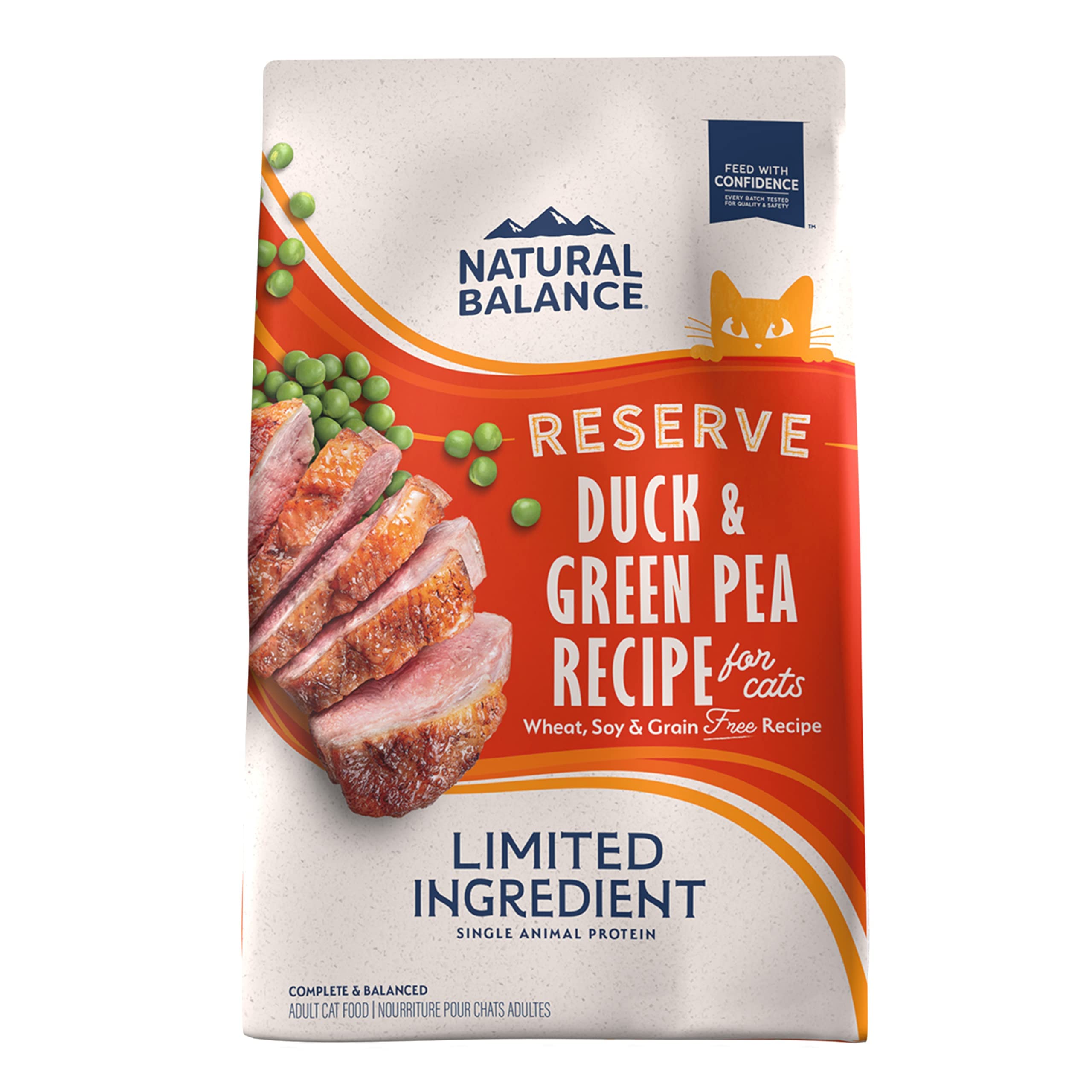 Limited Ingredient Adult Grain-Free Dry Cat Food, Reserve Duck & Green Pea Recipe, 10 Pound (Pack of 1)