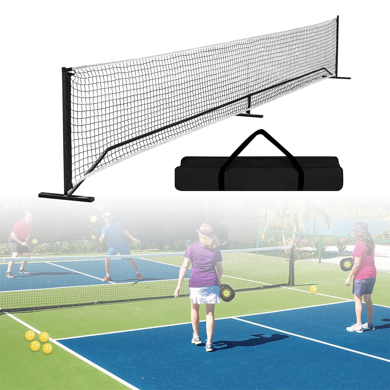 RNXRZANK Portable Pickleball Net System 22 Feet Badminton Net for Training