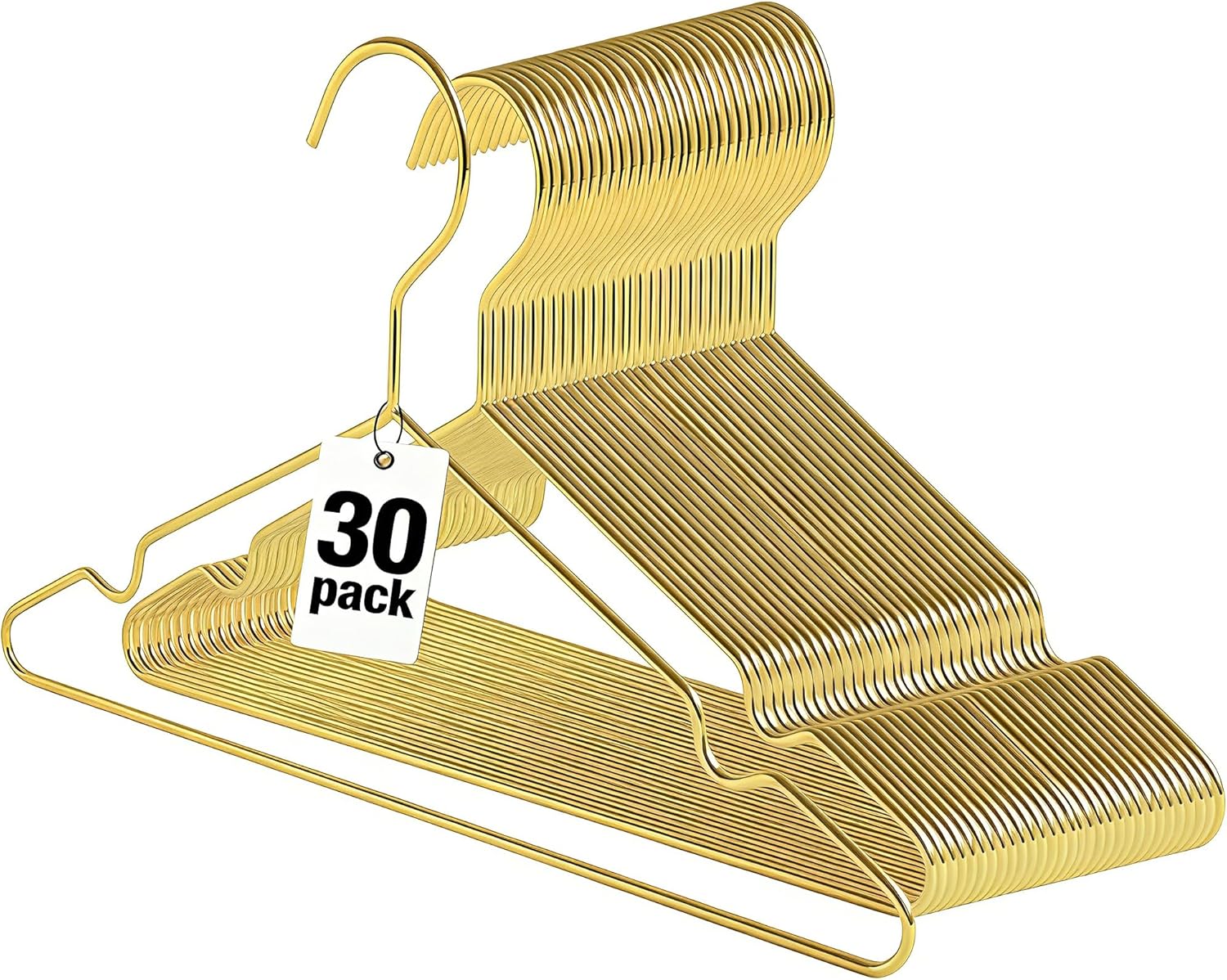 Gold Kids Wire Hangers 30 Pack,12.6 Inch Baby Strong Metal Hanger,Heavy Duty Metal Child Wire Hanger for Closet,Children's Gold Hangers