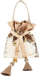 MASQ by Q-One Sequin Potli Bag for Women | Party & Wedding Clutch Bag | Handcrafted Drawstring Potli with Tassels | Festiv... Price In India