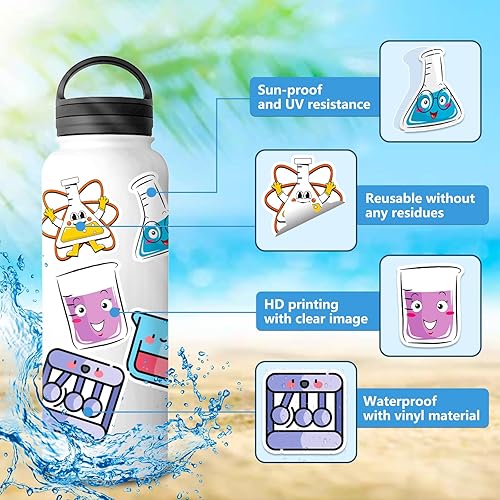 Miniatura 5 de 50 calcomanías divertidas de ciencia de laboratorio para niños, adolescentes, estudiantes, profesores, experimentos científicos, calcomanías de