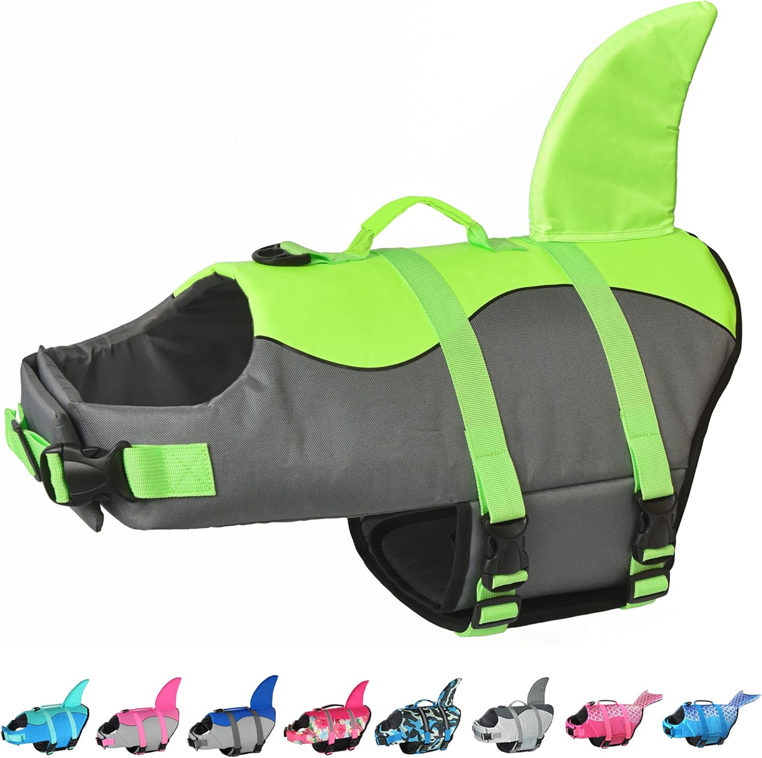 Dogcheer Dog Life Jacket Shark, Adjustable Dog Swim Life