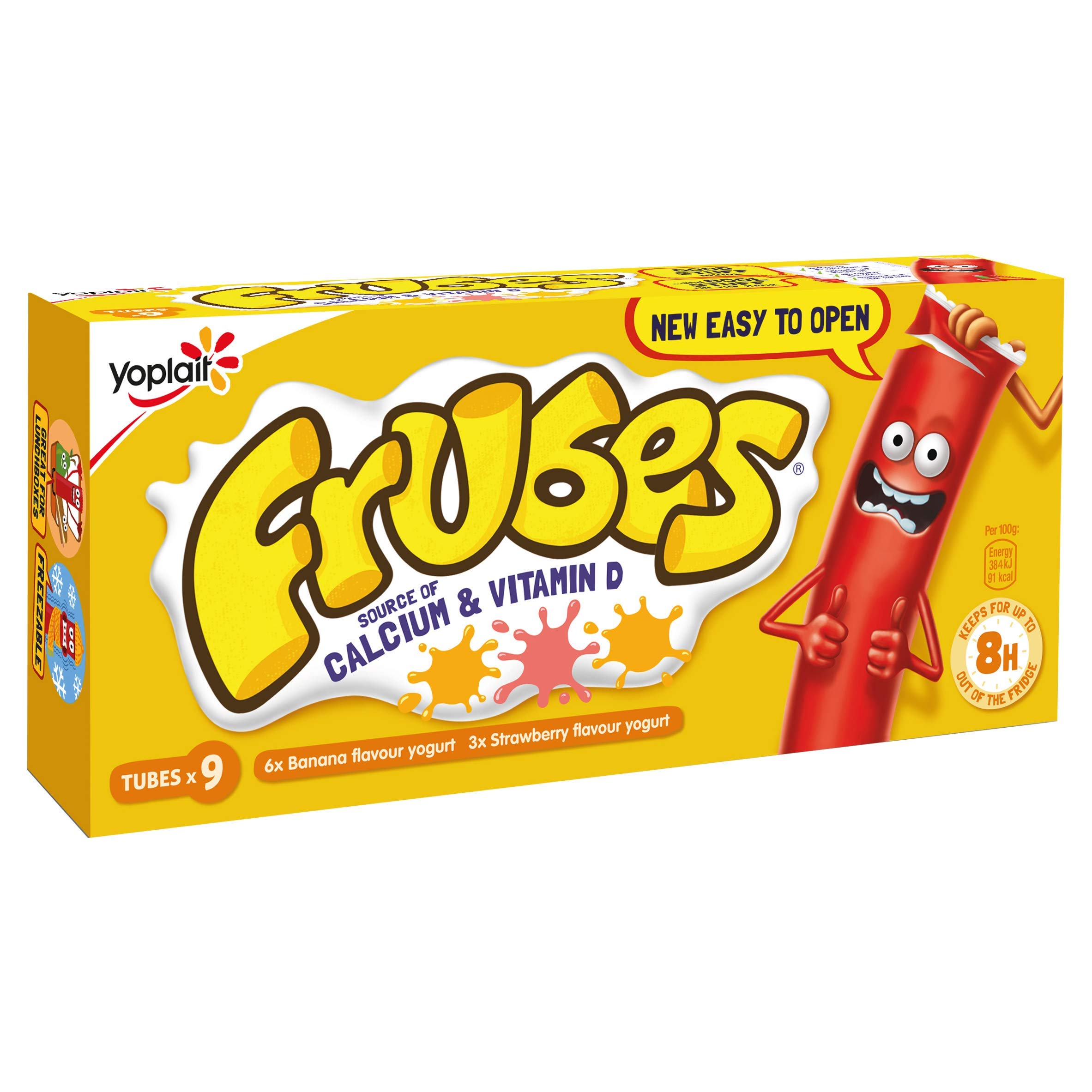 Strawberry and Banana Flavour Yogurt Tubes, 9 x 37g