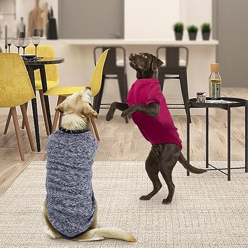Miniatura 4 de Rypet Paquete de 2 suéteres grandes para perros de invierno, suéter clásico de punto, suave, grueso, cálido, ropa para perros medianos y grandes