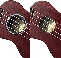 Vista 2 de Inlaystickers para ukeleles soprano - Roseta de agujero sonoro/Purfling - Azul abulón