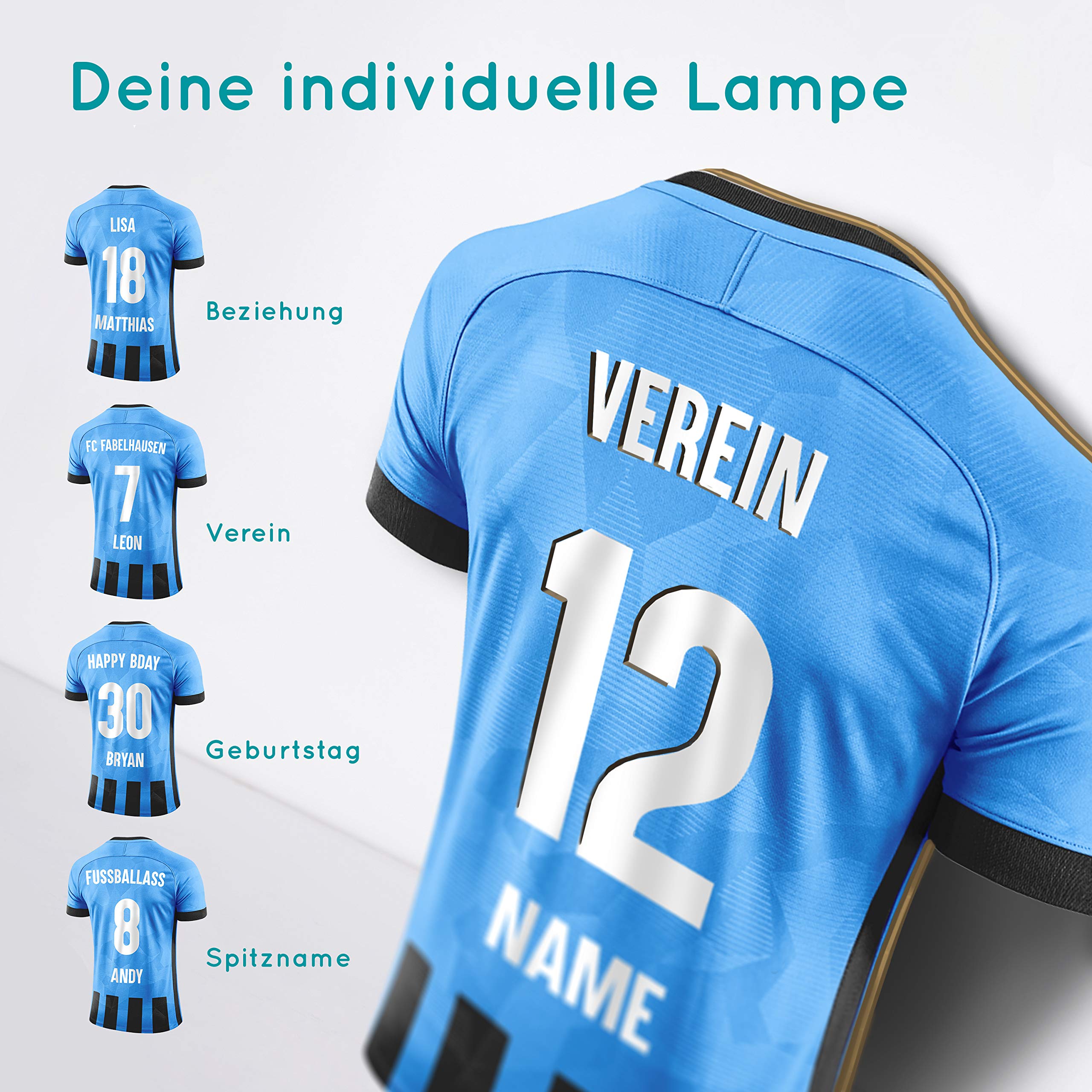 Elbeffekt Trikotlampe für Mannheim Fans aus Holz - personalisierbares Geschenk - schenke Dein individuellen Mannheim Fanartikel aus Echtholz