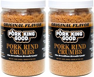Pork King Good Pork Rind Breadcrumbs 2 Pack - Zero Carb Keto Panko Substitute, Gluten-Free Paleo Friendly (24oz Total)