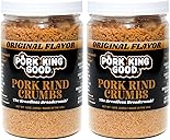 Pork King Good - Pork Rind Breadcrumbs - 2 Pack! Keto Friendly, Paleo, Gluten-Free, Sugar Free, Zero Carb Panko Substitute (Two 12 Oz Jars) (Original, 2 Pack)
