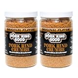 Pork King Good - Pork Rind Breadcrumbs - 2 Pack! Keto Friendly, Paleo, Gluten-Free, Sugar Free, Zero Carb Panko Substitute (Two 12 Oz Jars) (Original, 2 Pack)