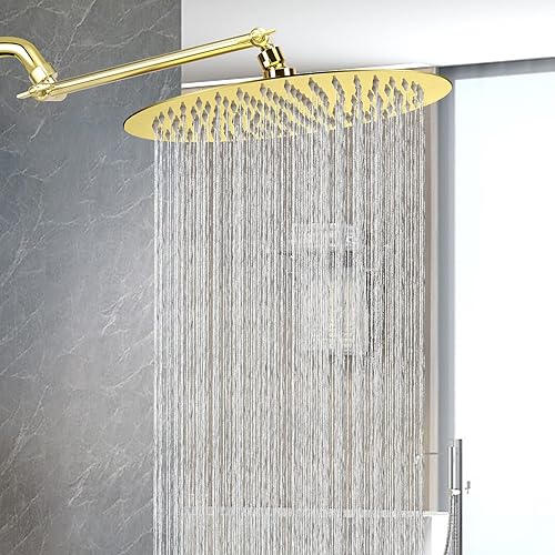 Miniatura 5 de NearMoon - Cabezal de ducha de lluvia con brazo ajustable de 11 pulgadas, cabezal de ducha de acero inoxidable de alta presión, diseño ultrafino,