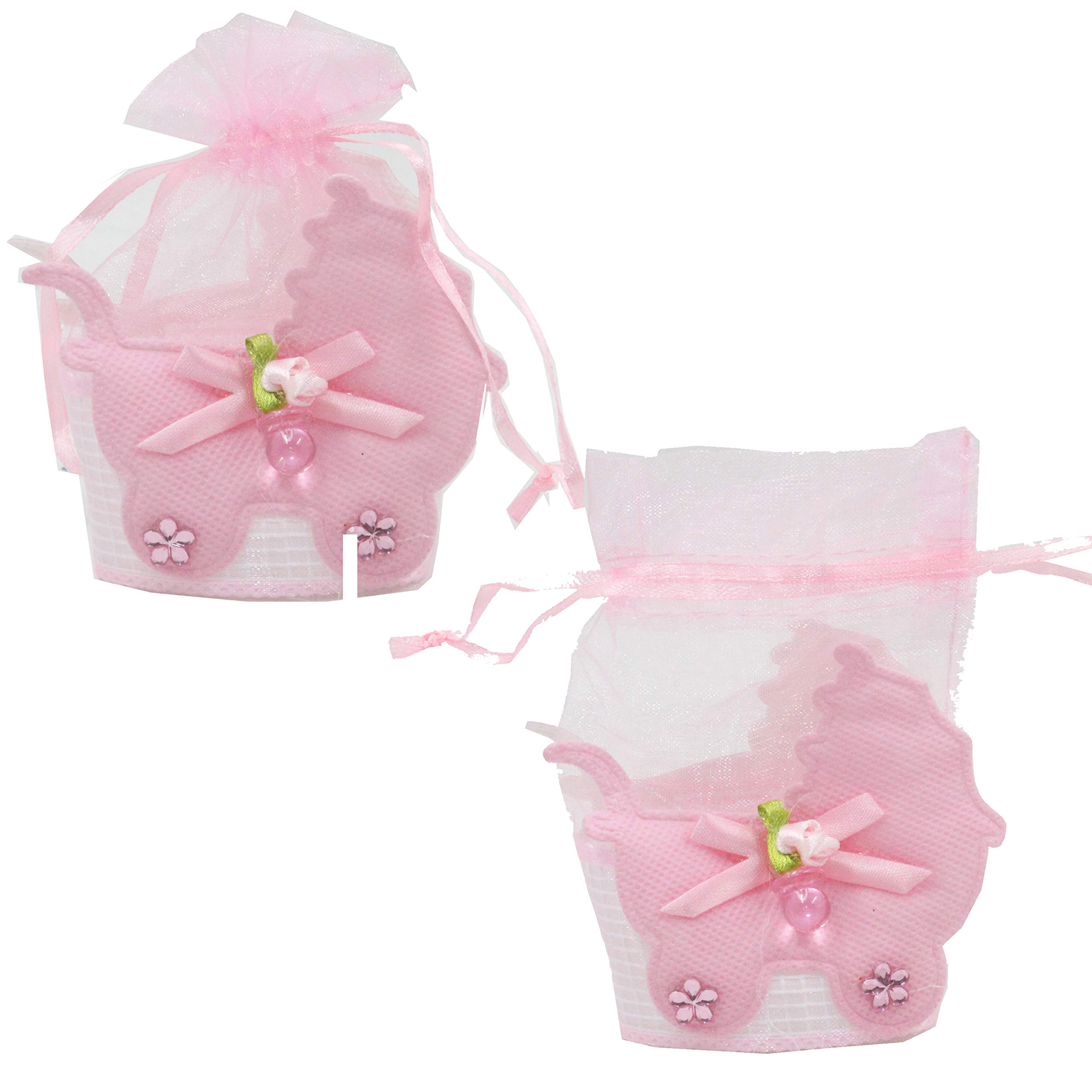 Jades : Baby Themed Favor Treat Bag- Baby Themed Party Candy Pouch-Baby Shower Treat Pouch-Baby Themed 1st Birthday Favor-Baby Themed Return Gift (Pink Set of 6 - A)-image-9