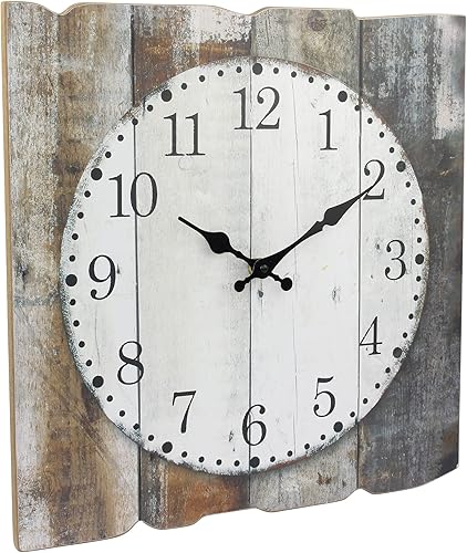 Miniatura 9 de Stonebriar SB-6158A - Reloj de pared cuadrado de 15 pulgadas color azul desgastado