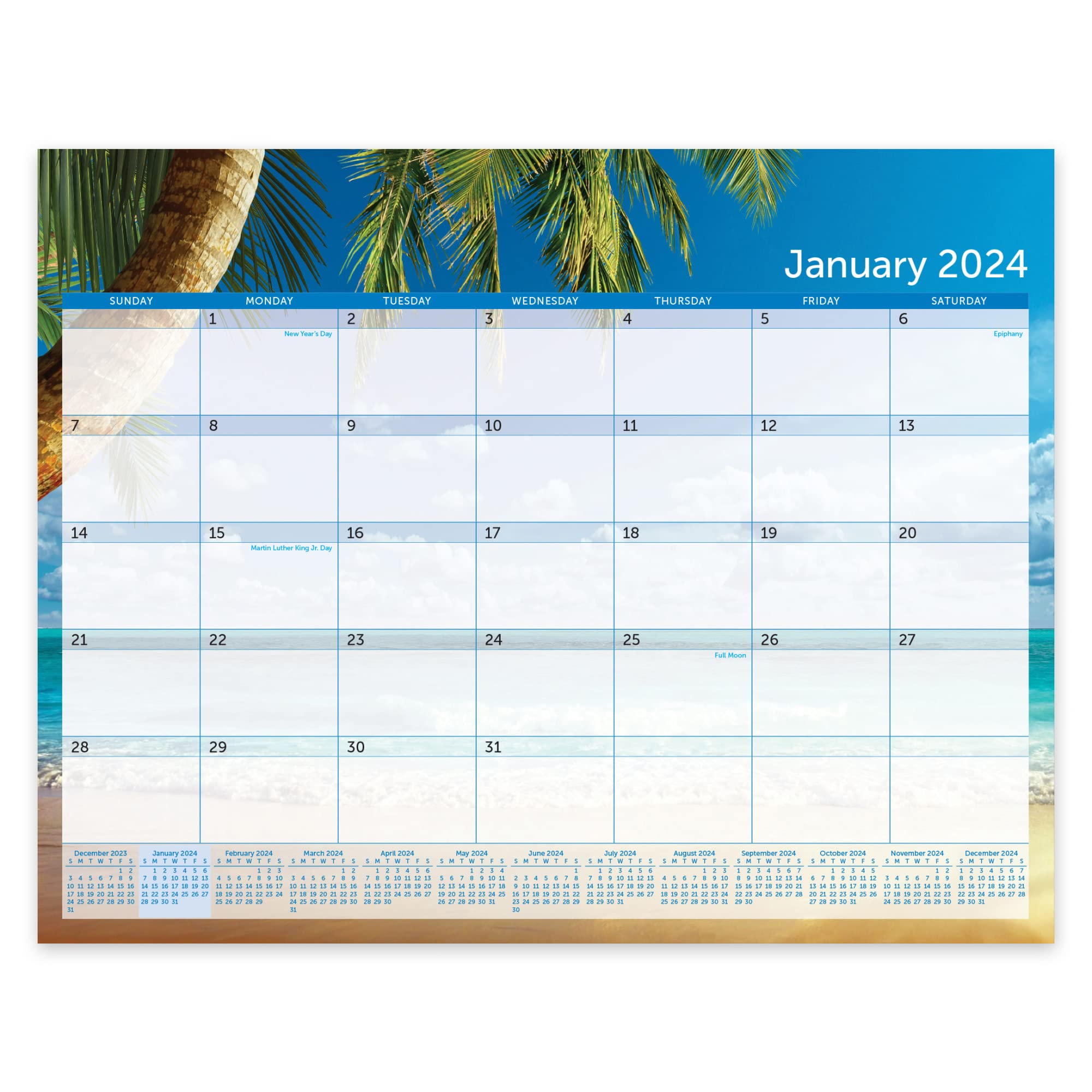 2024 Office Depot® Brand Monthly Desk Pad Calendar, 17" x 22", January To December 2024, ODUS2302-002
