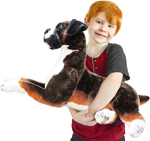 Tiger Tale Toys Bob The Boxer - Perro de peluche grande de más de 2 12 pies de largo Tiger Tale Toys Bob The Boxer - Perro de peluche grande de más de 2 12 pies de largo
