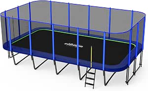 Zupapa 2500LBS Weight Capacity Rectangle Trampoline 13x23FT Outdoor Square Gymnastics Trampolines with 10-Year Quality Assurance