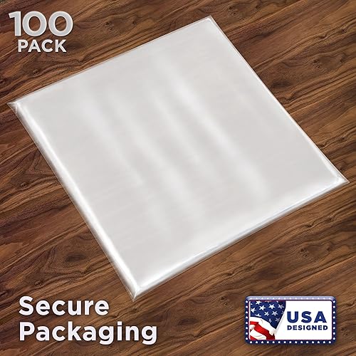 Miniatura 8 de Fundas para discos de alta calidad para portadas de álbumes (paquete de 100, 12.75 x 12.75 pulgadas, 3 mil de grosor), fundas exteriores de plástico