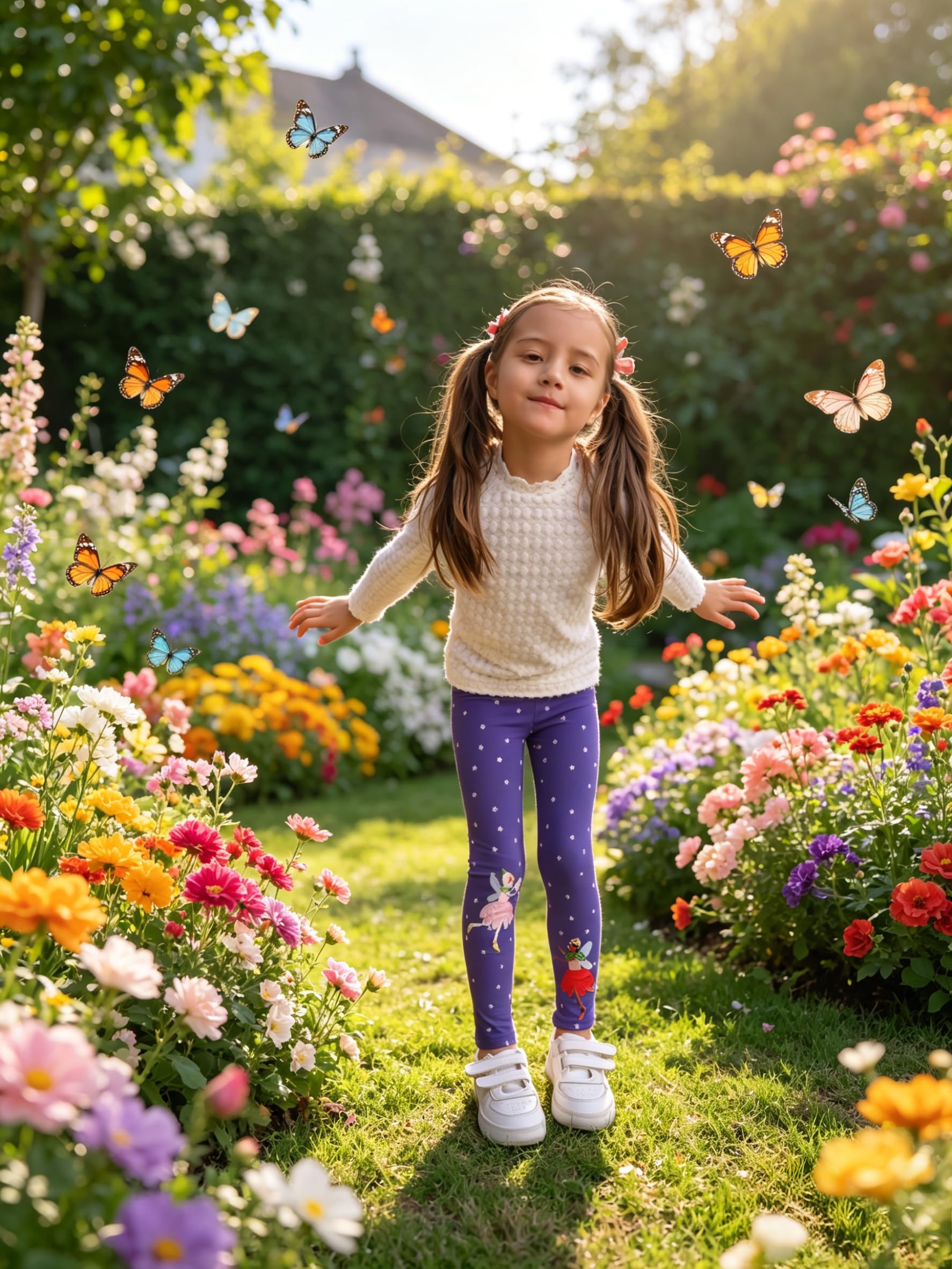 EmaoFun Leggins Bambina,Leggings Bambina 2-7 Anni Cotone Pantaloni.