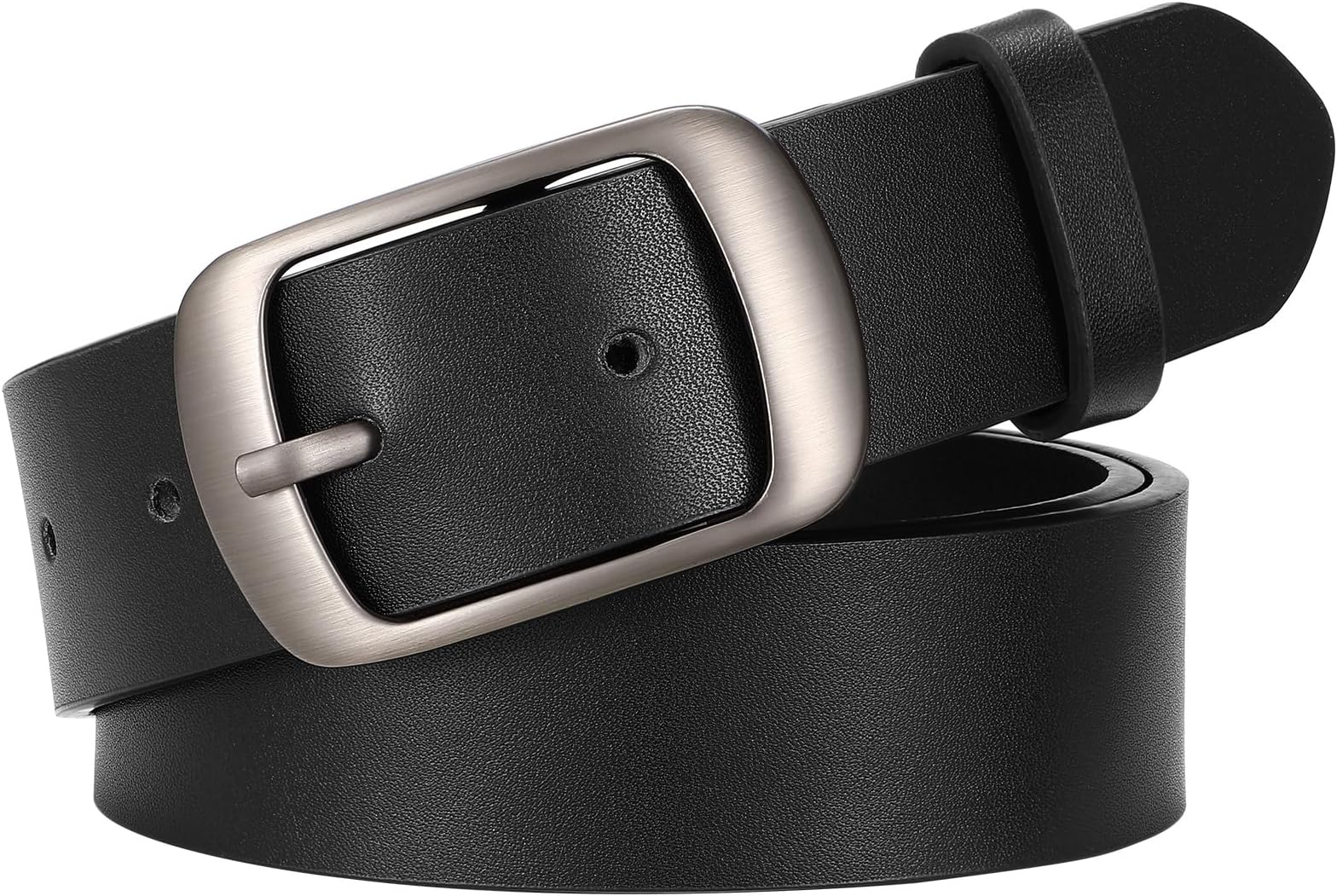 Women Belts For Jeans Dresses Pants Ladies Leather Waist Belt with Elegant Buckle, Width 1.3"