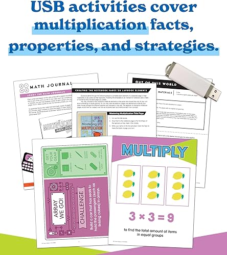 Miniatura 2 de Introducción instantánea a la multiplicación Recursos instruccionales Flash Drive con lecciones de matemáticas, diario, tarjetas flash, plantillas,