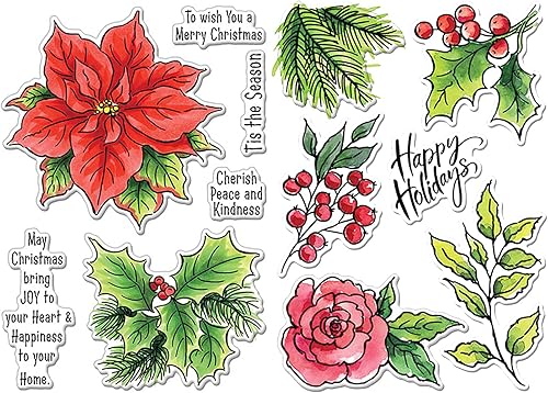 Briartw Sello transparente de Feliz Navidad, sellos transparentes para hacer tarjetas, sellos de fotopolímero transparentes de temporada de Pascua