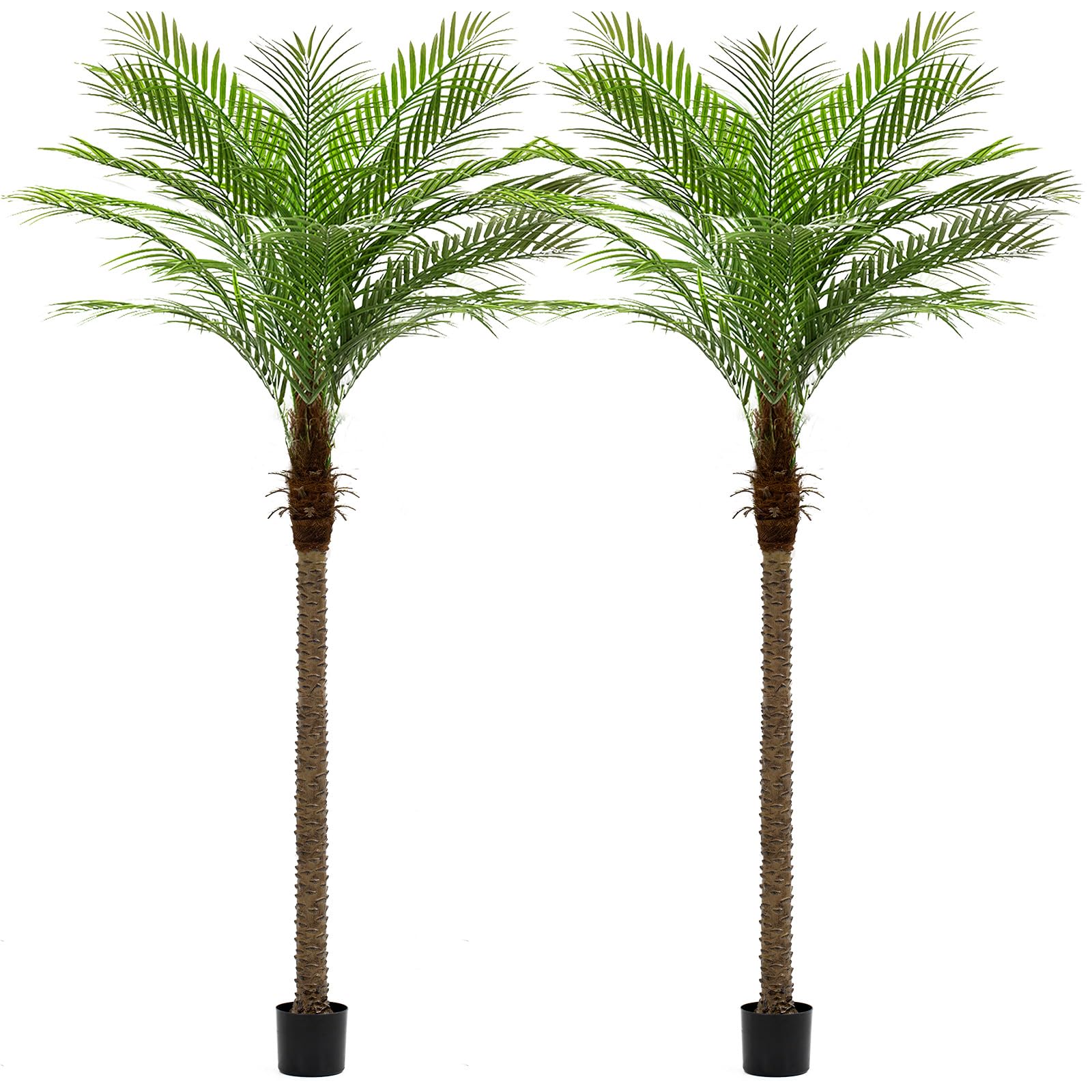 240cm Artificial Phoenix Palm Tree Palme Artificiali Alte con 18 Foglie Regolabili Piante Artificiali Phoenix Palm Per Esterni Patio Piscina Ufficio Domestico Soggiorno Giardino (2 Pz, 240cm)