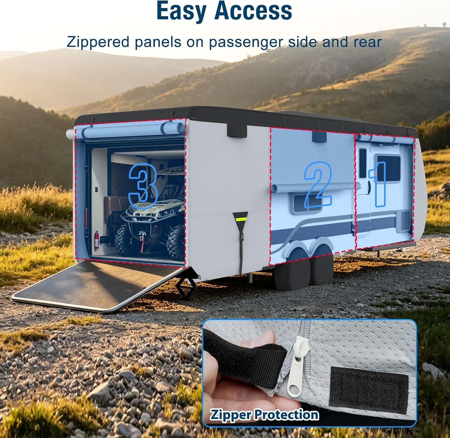 Mofeez Travel Trailer RV Cover, 8 Layers Heavy Duty 30-33ft Camper Cover