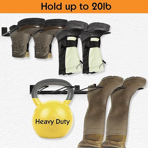 Miniatura 6 de ORLESS Wader Hanger - 4 pares de almacenamiento para botas de garaje, soporte para botas de vaquero, organizador de alambre de metal para entrada