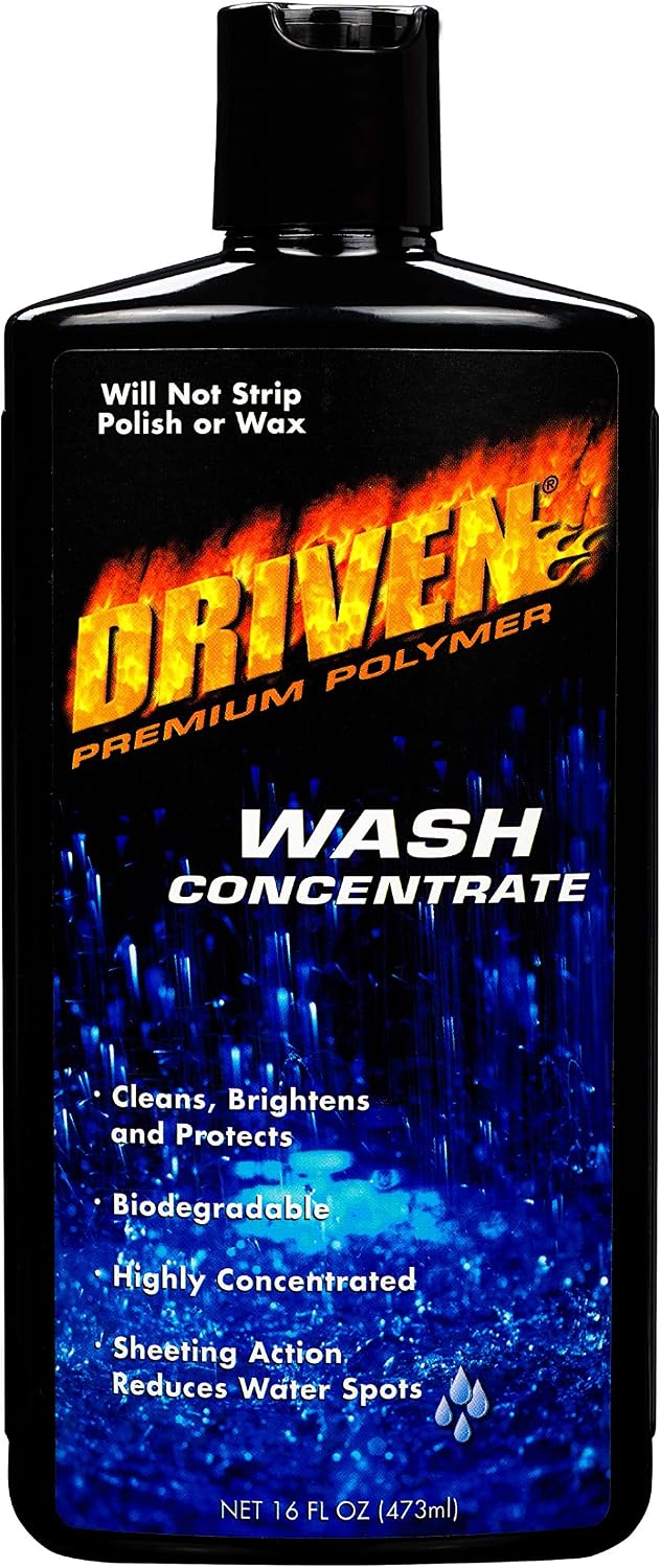 DRIVEN Wash Concentrate for Automotive & Marine Finishes Without Stripping Polish/Wax - Premium Polymer - Cleans, Brightens & Protects - Reduces Hard Water Spots - For Cars, Boats, RVs