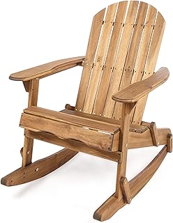 Christopher Knight Home Malibu Outdoor Acacia Wood Adirondack Rocking Chair, Natural Stained