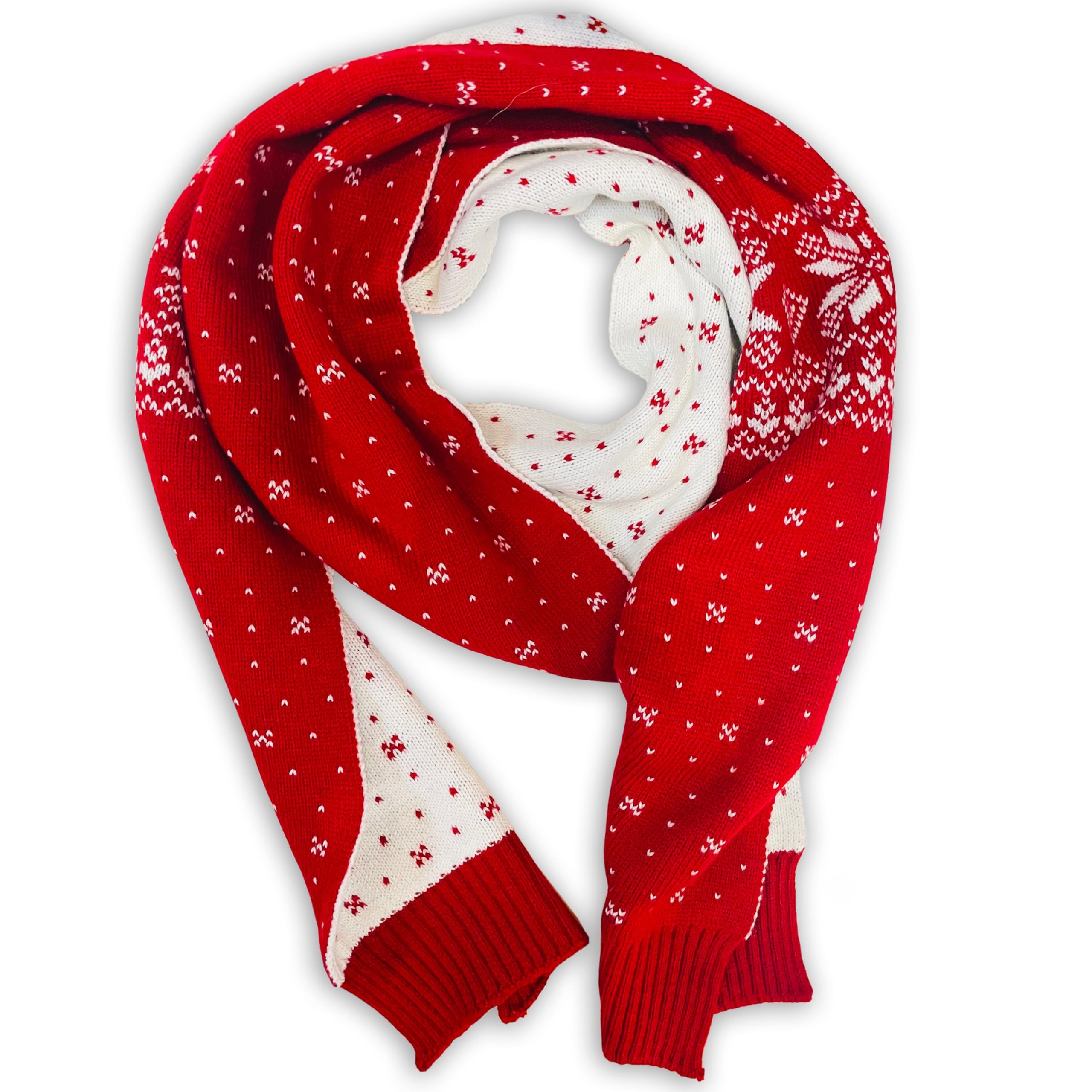 Écharpe de Noël rouge homme femme hiver chaude Blueberry Style