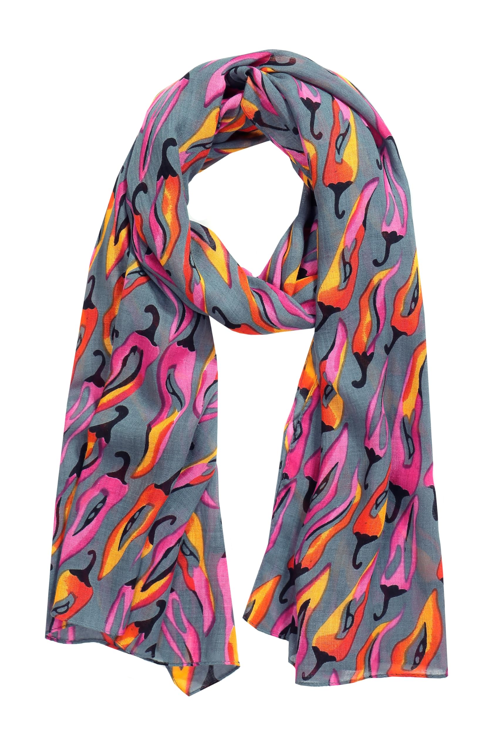 Ulla Popken Damen große Größen Übergrößen Plus Size Schal, Pepperoni-Muster 840930