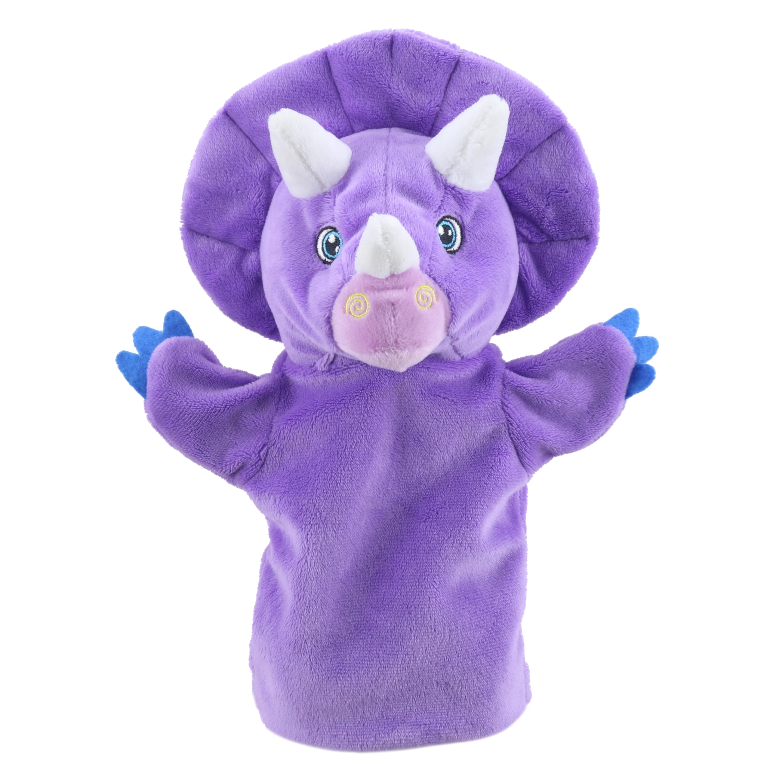 The Puppet Company My First Dinosaur Puppet, Purple Triceratops, Soft Toy for Kids, 100% Recycled Plastic, Interactive