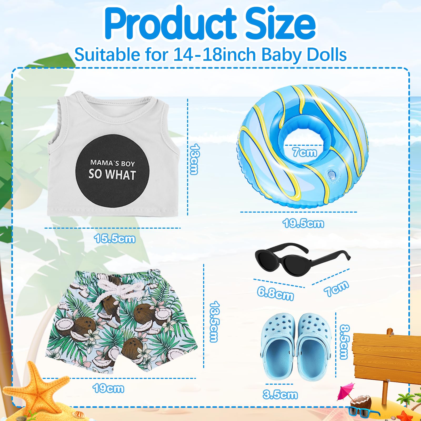 Swimming Set for 14-18inch Dolls - Image 2
