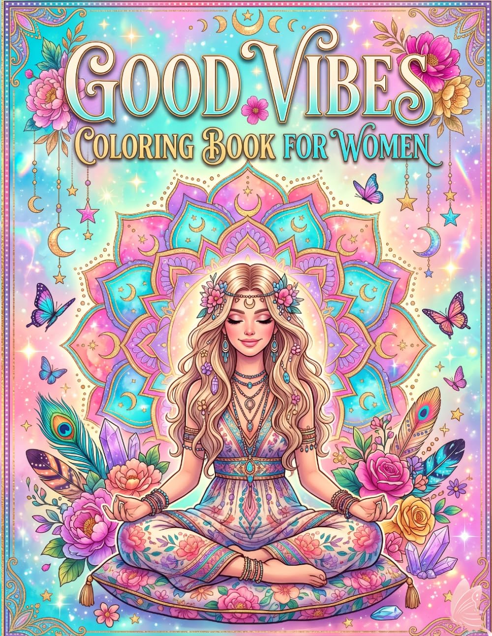 Good Vibes Coloring Book For Women: Size 8.5*11 | Pages 104 | Large 50 Image of Stress Relief Designs, Positive Quotes & Relaxing Patterns for Adults | Color Test Page Included