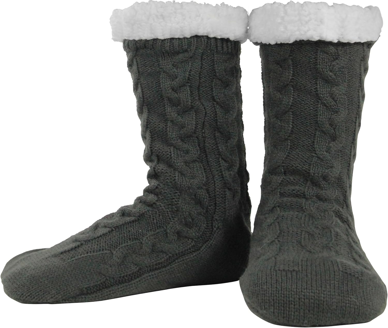 BenSorts Men Fuzzy Slipper Socks with Grippers Non Slip Indoor House Socks Christmas Gifts