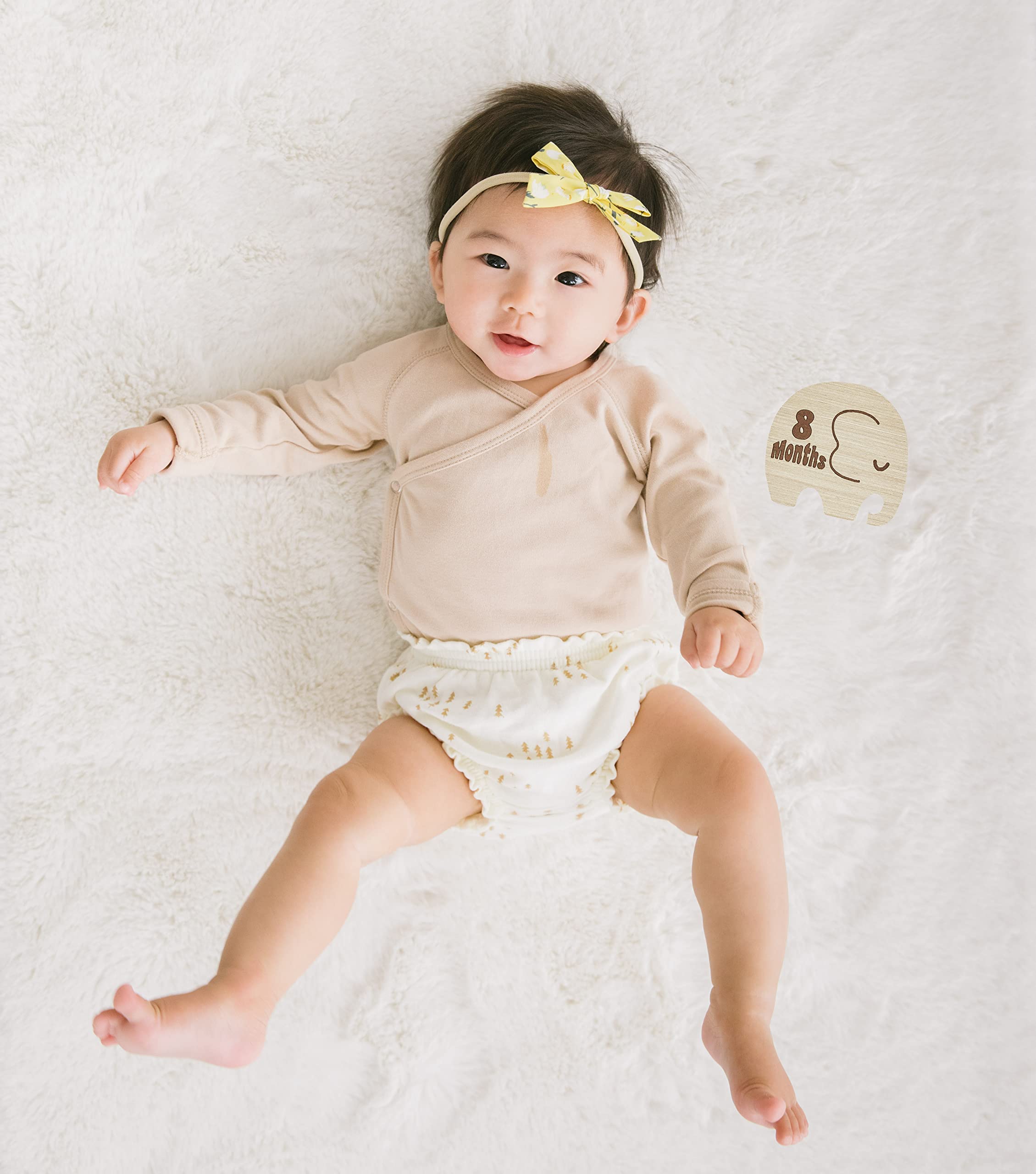 Kate & Milo Meilenstein-Requisiten aus Holz, monatliche Baby-Foto-Scheiben, Neugeborene Andenken, Fotos, Geschenk für neue und werdende Eltern, Elefant