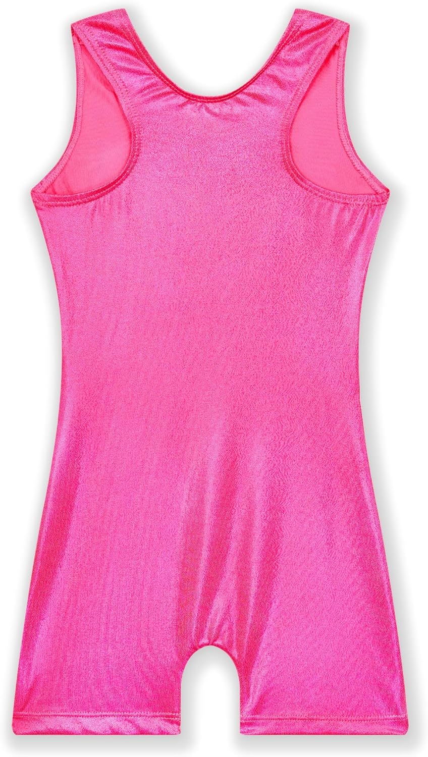 Gymnastics Leotards for Girls Shiny Tumbling Bodysuits Gym Tank Leos Sleeveless Dance Biketards - Image 2