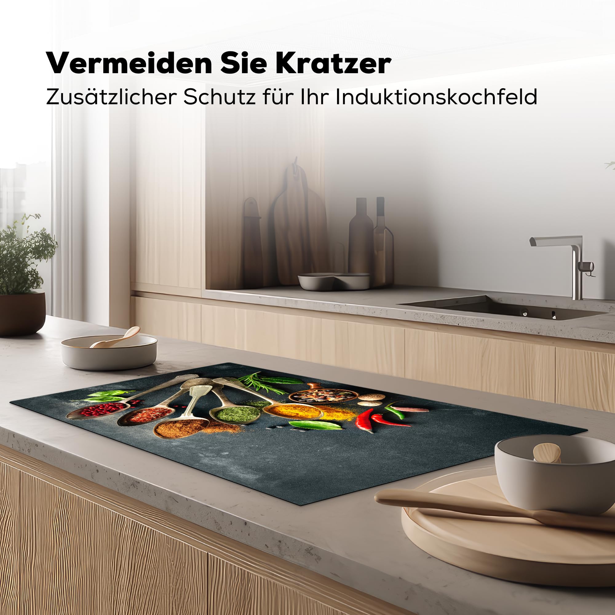 KitchenYeah© Herdabdeckplatte Einteilig Abdeckplatten Cerankochfeld - Grau – Ansicht 8
