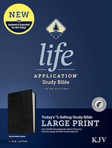 KJV Life Application Study Bible, Third Edition, Large Print (Bonded Leather, Black, Indexed, Red Letter)
