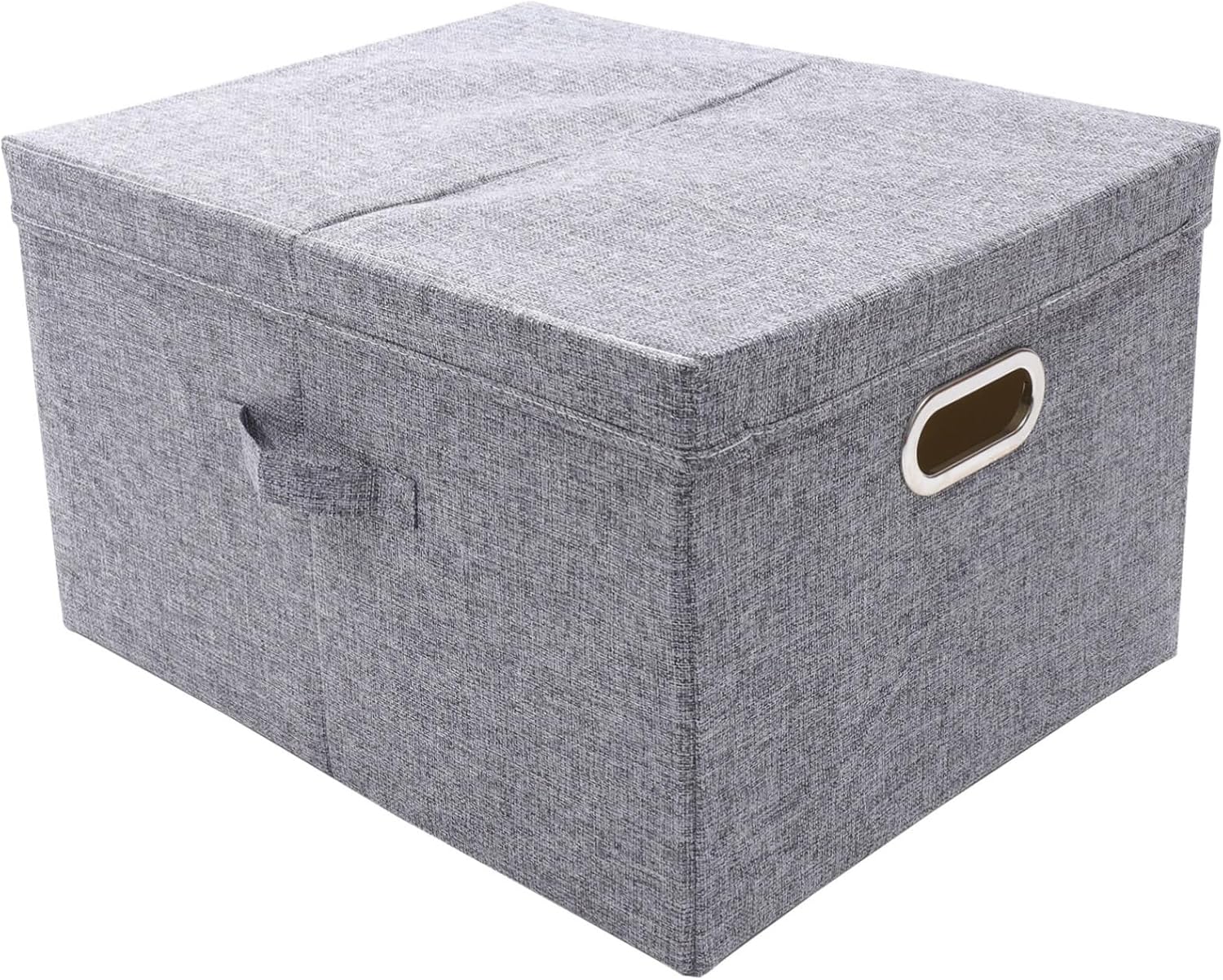 Collapsible Fabric Storage Box with Lid Large Sundries Organizer for Bedroom Living Room Office and Closet Multi-functional Storage