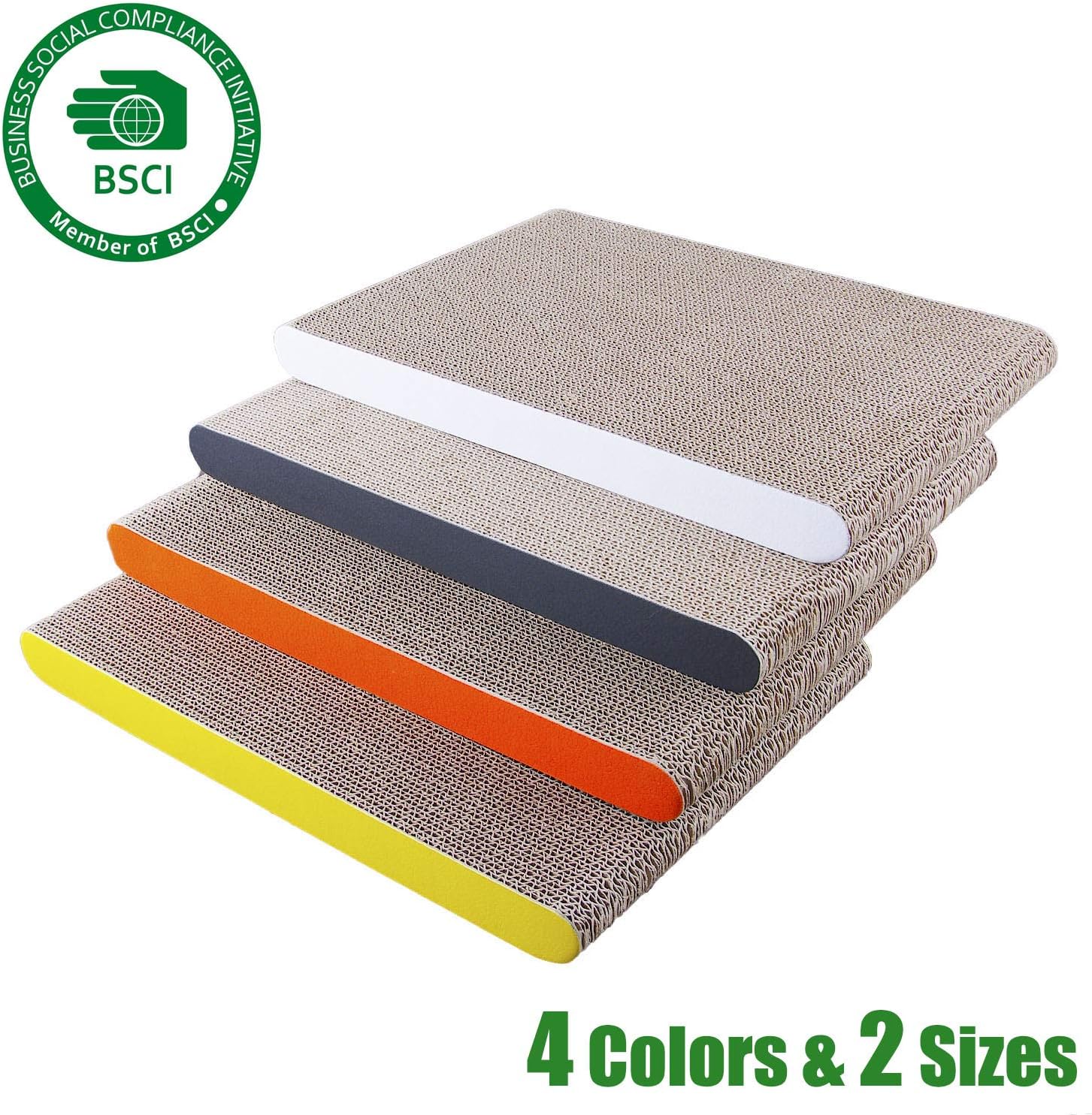 Simple Cat Scratcher Cardboard, Leather Texture Surface to Match Cat’s Preference, with Catnip Included, Four Leather Colors, larger